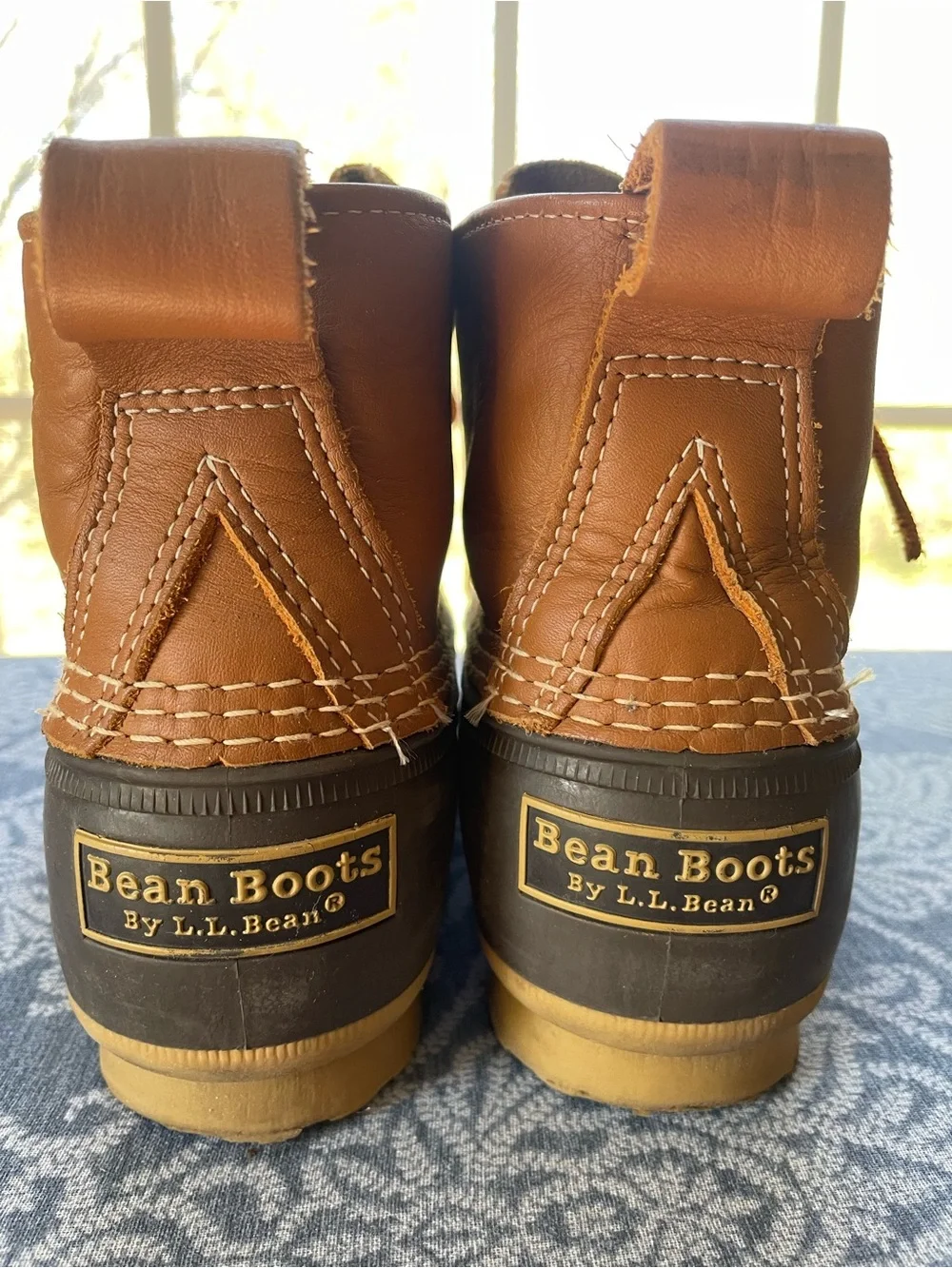 L.L. Bean Brown Leather and Dark Brown Rubber Lace-Up Duck Boots